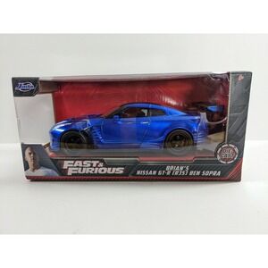 JADA Fast and Furious 9 Brian's Nissan GT-R R35 Ben Sopra Blue Diecast Car 1/32